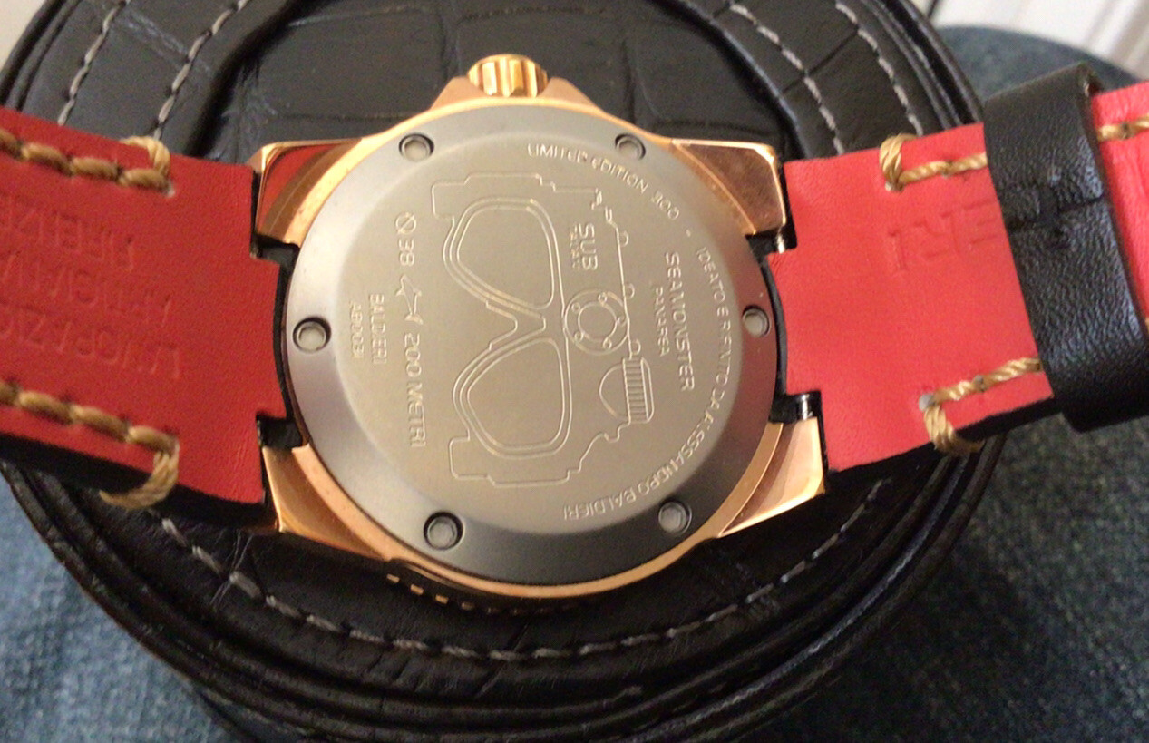 BALDIERI WATCH , LADIES, AUTOMATIC, 38MM, ROSE GOLD SEAMONSTER PANAREA, 20ATM,