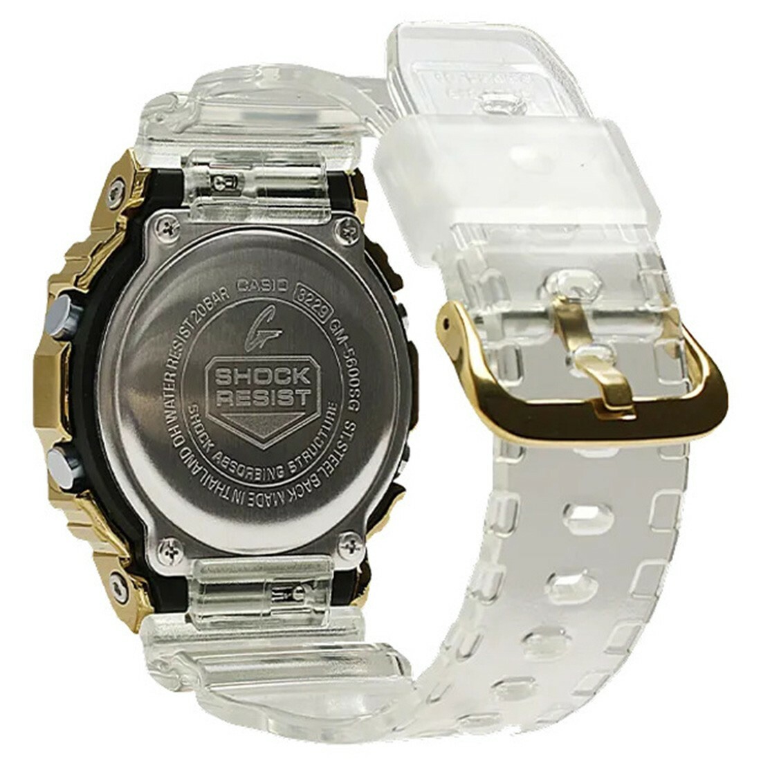 New Casio G-Shock Yellow PVD LTD Transparent Strap Series Watch GM5600SG-9