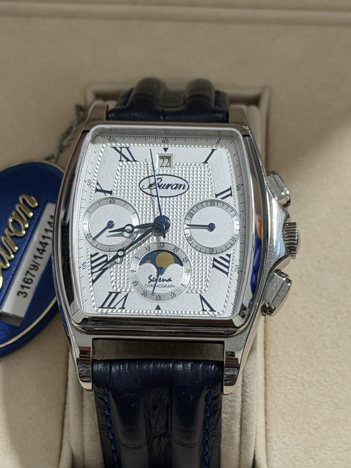 Poljot Tonneau Russian Men’s Chronograph 31679 Moon Phase