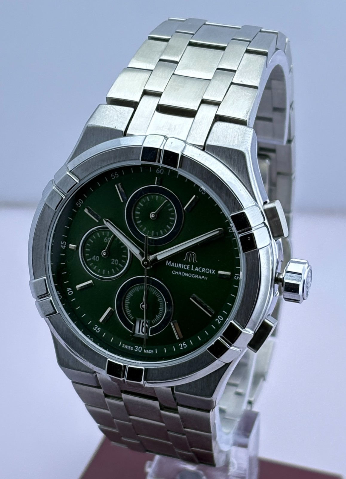 Refurbished Maurice Lacroix Aikon Chrono Quartz Green Dial Sub-Sec/Date Watch