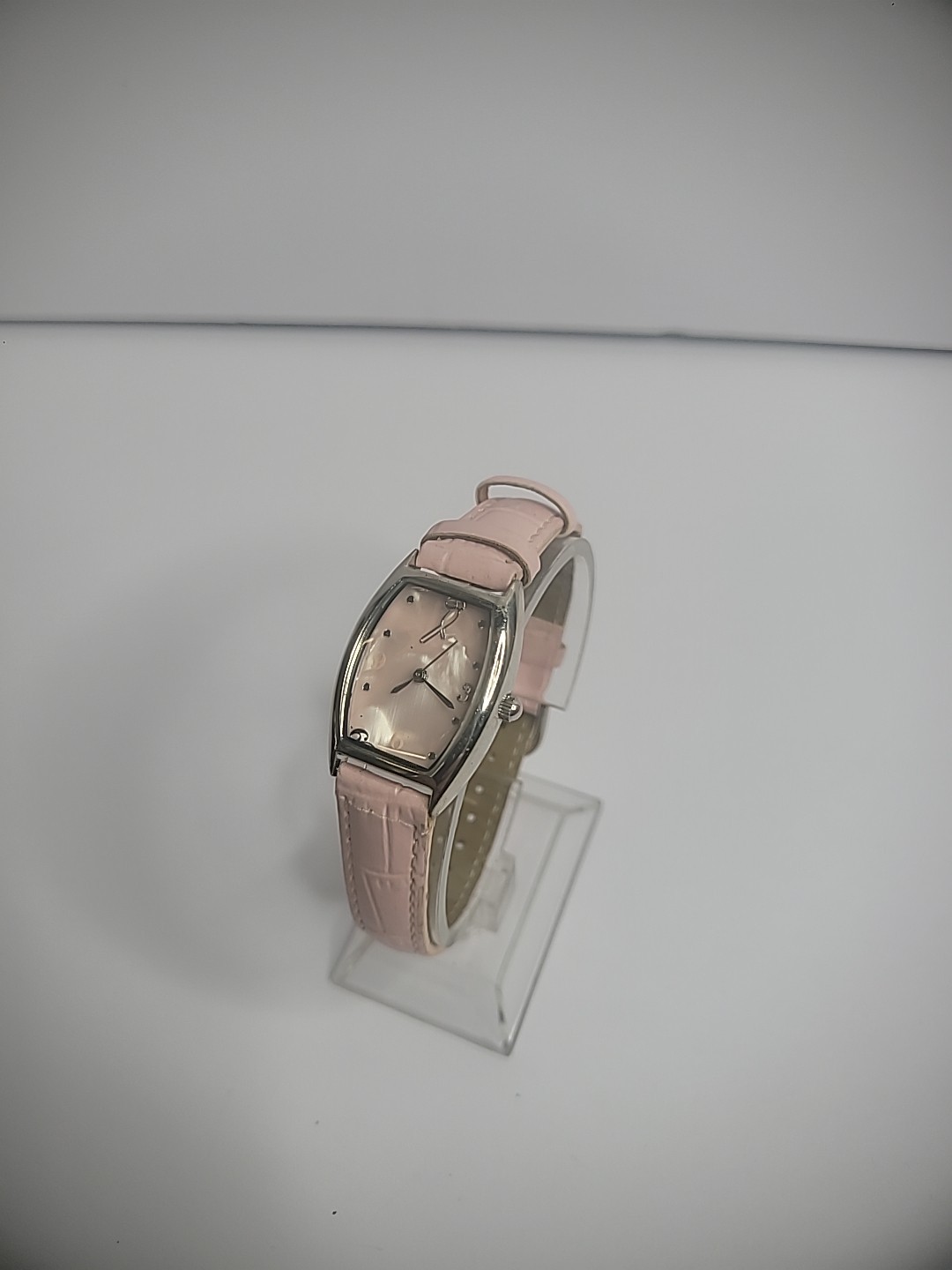 Vintage Wristwatch Watch Womens Pink Breast Cancer Awareness Jewelry Costume