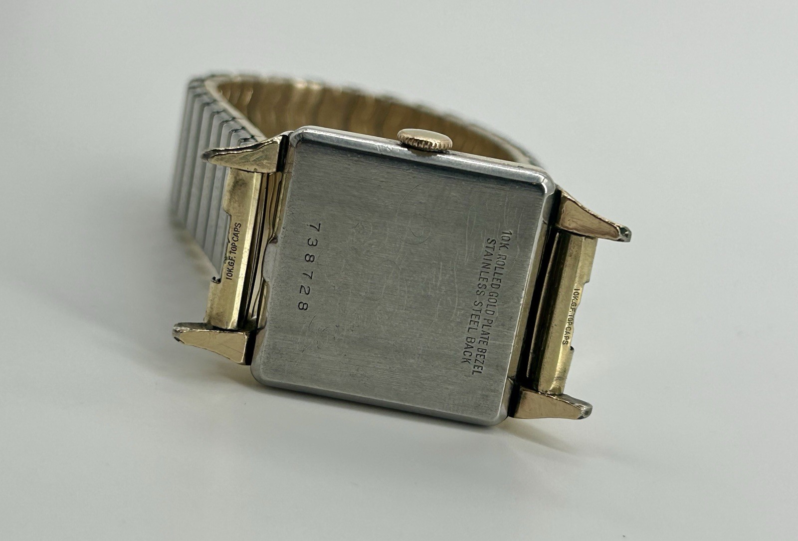 Vintage Benrus Tank Watch Manual Wind Ruby Marker Dial Art Deco 10K RGP Runs