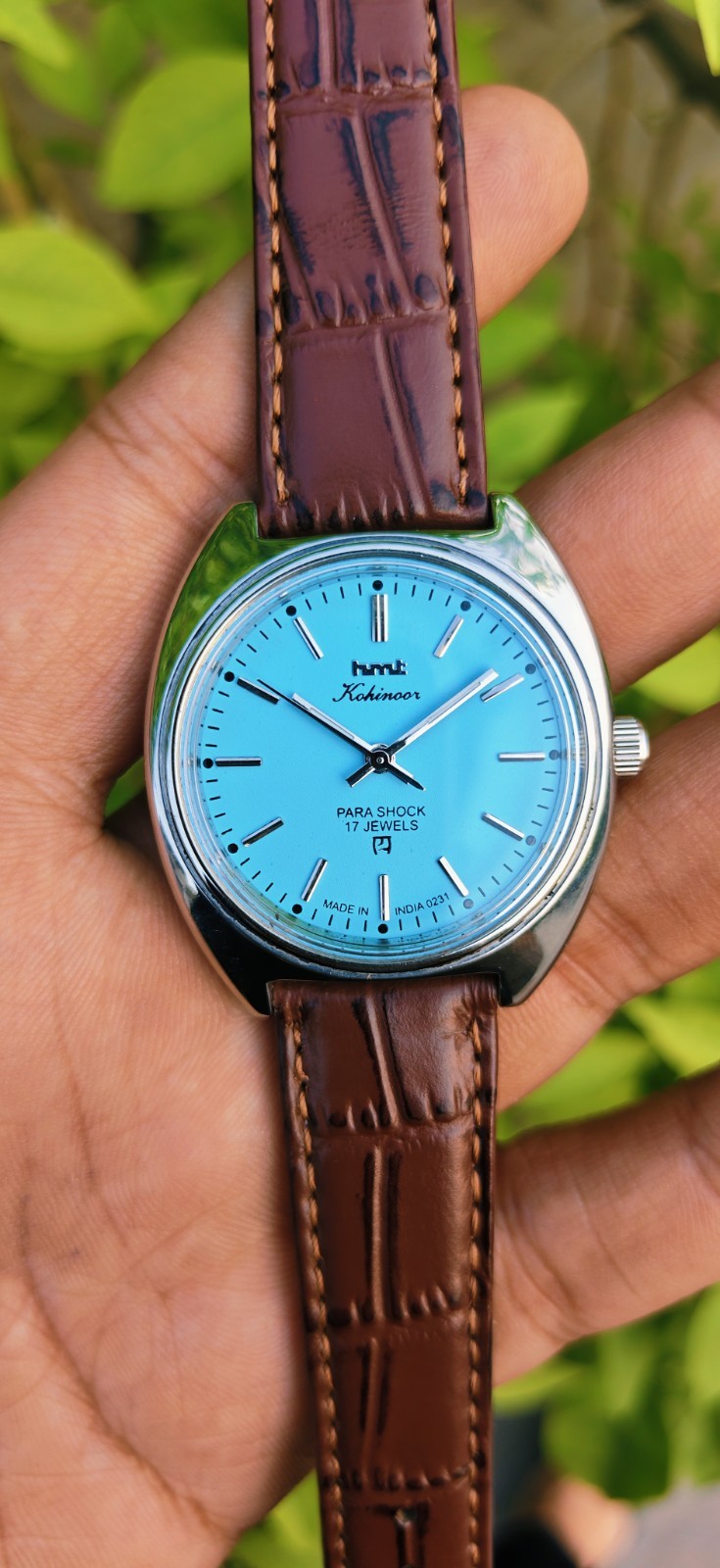 Vintage HMT Kohinoor Blue Dial Hand Winding Mechanical Wrist Watch