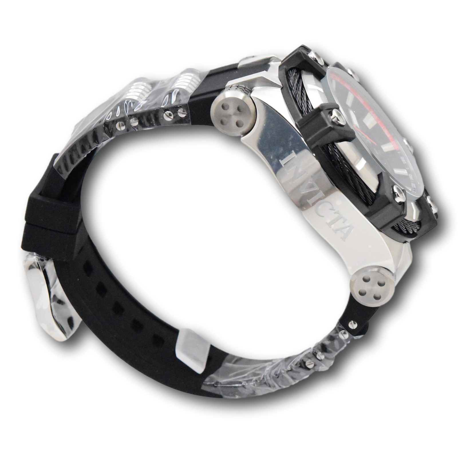 Invicta Bolt Cable Men’s 52mm Black and Silver Chronograph Watch 35547