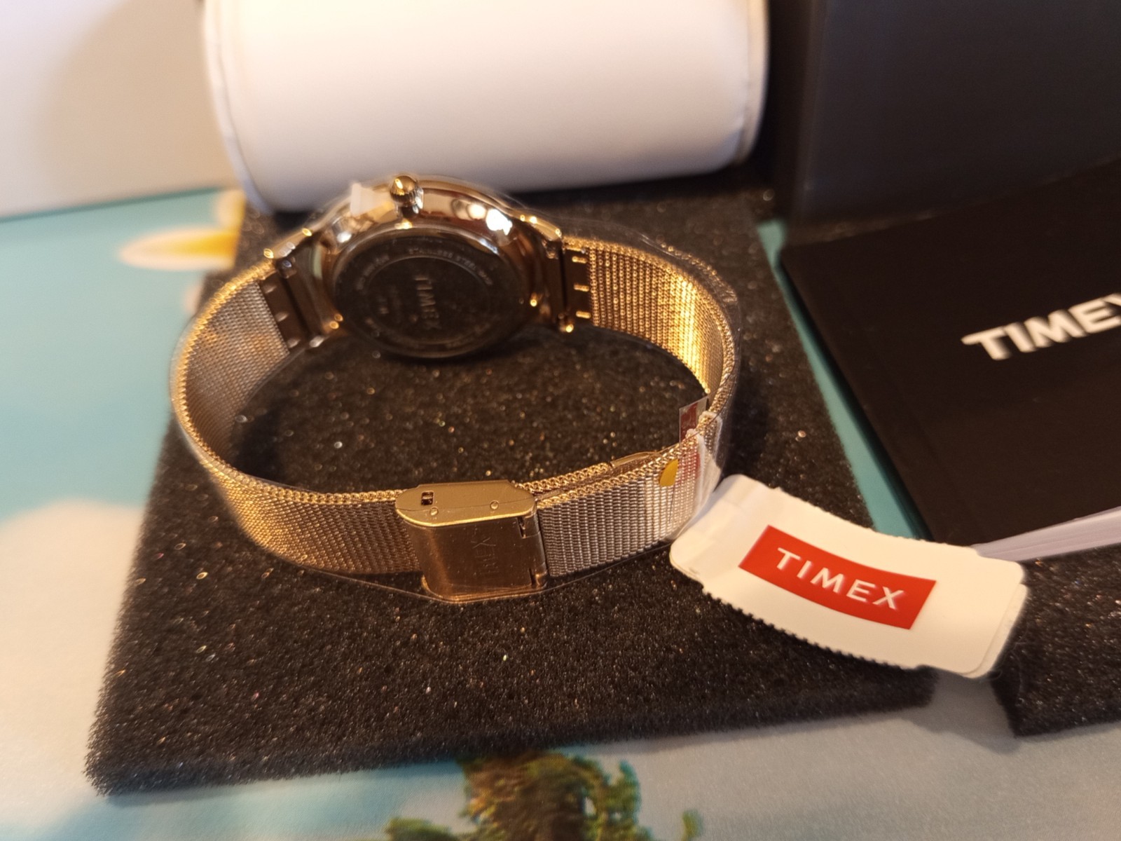 Timex Skyline 34mm Gold Mesh Bracelet Watch TW2R36100D7 NEW Wristwatch