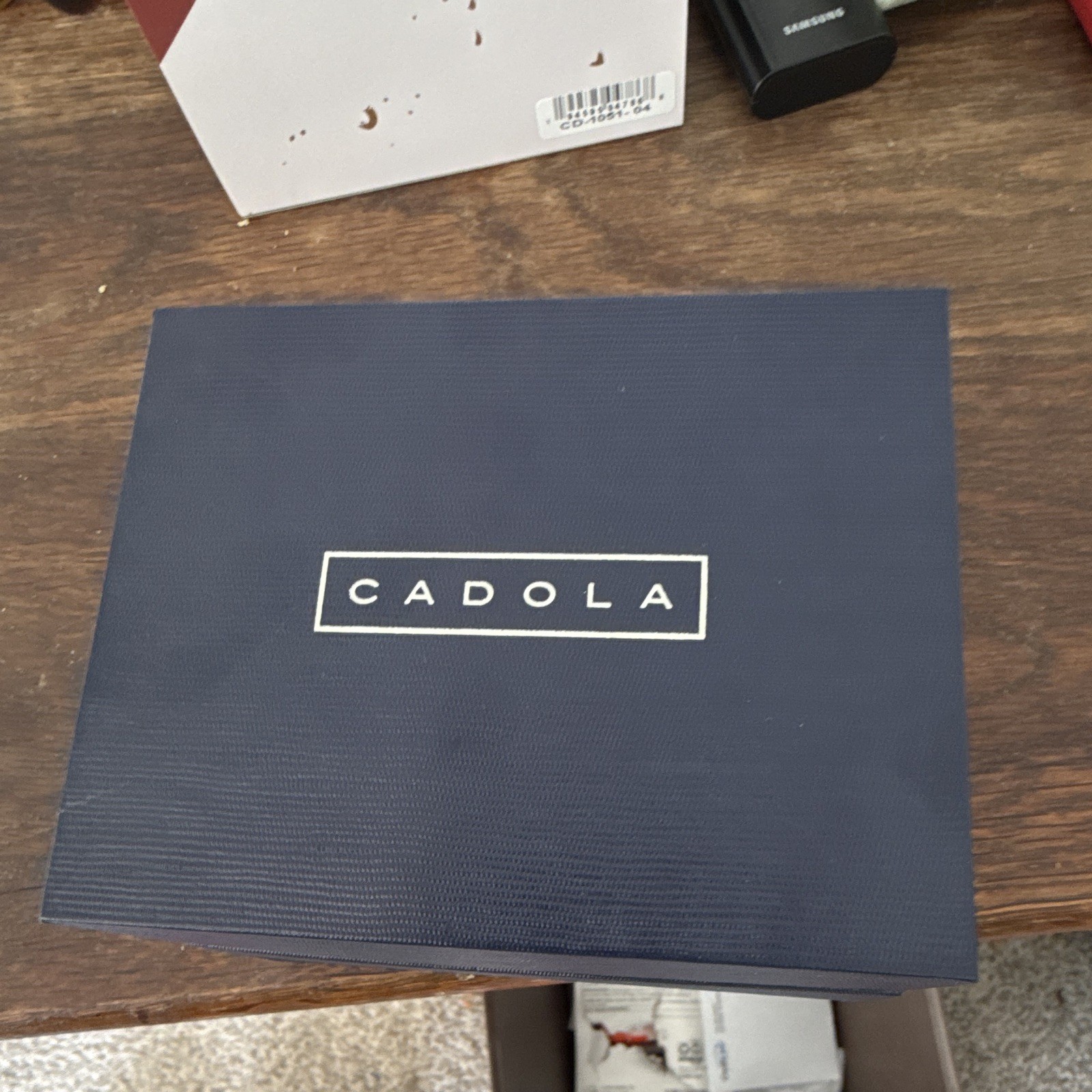 Cadola Quartz Chronograph Tachymeter Date Dial Leather Strap w/ Box CD-1051-04