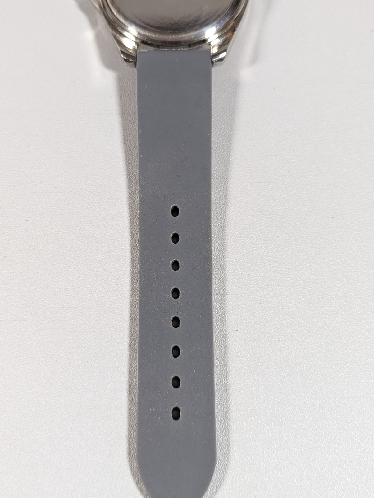 Geneva Platinum Gray Dial Crystal Accent Silver Tone Case Silicone Band Watch