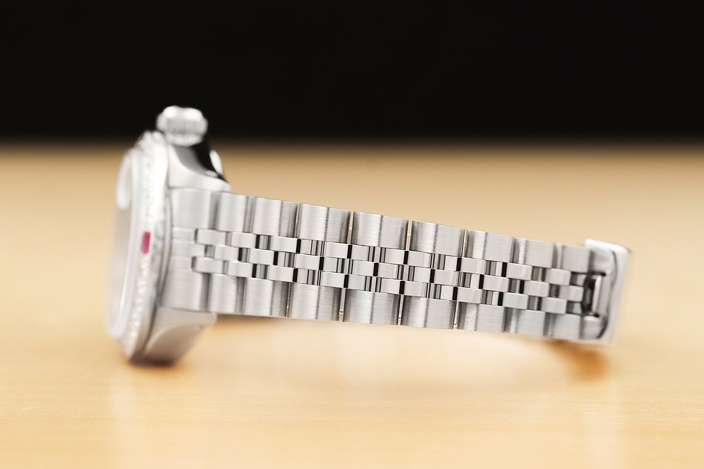 LADIES ROLEX DATEJUST 18K WHITE GOLD DIAMOND RUBY & STEEL PINK DIAL WATCH