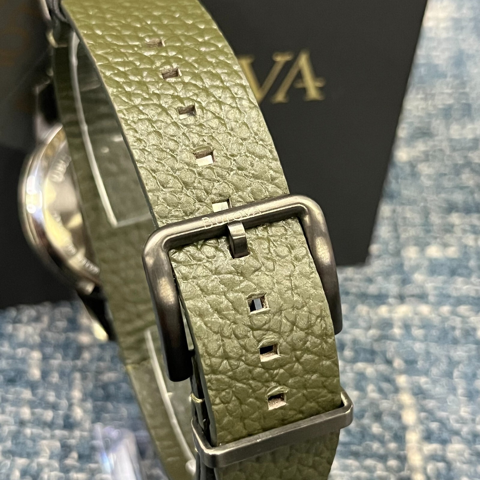 Bulova Hack 98A255 Automatic 38MM Black Dial Leather Strap Men’s Watch *New