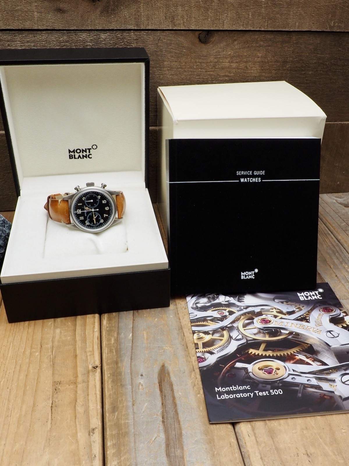 Montblanc 1858 Automatic Chronograph 100% NOS 117836 Box & Papers! W/Stickers!