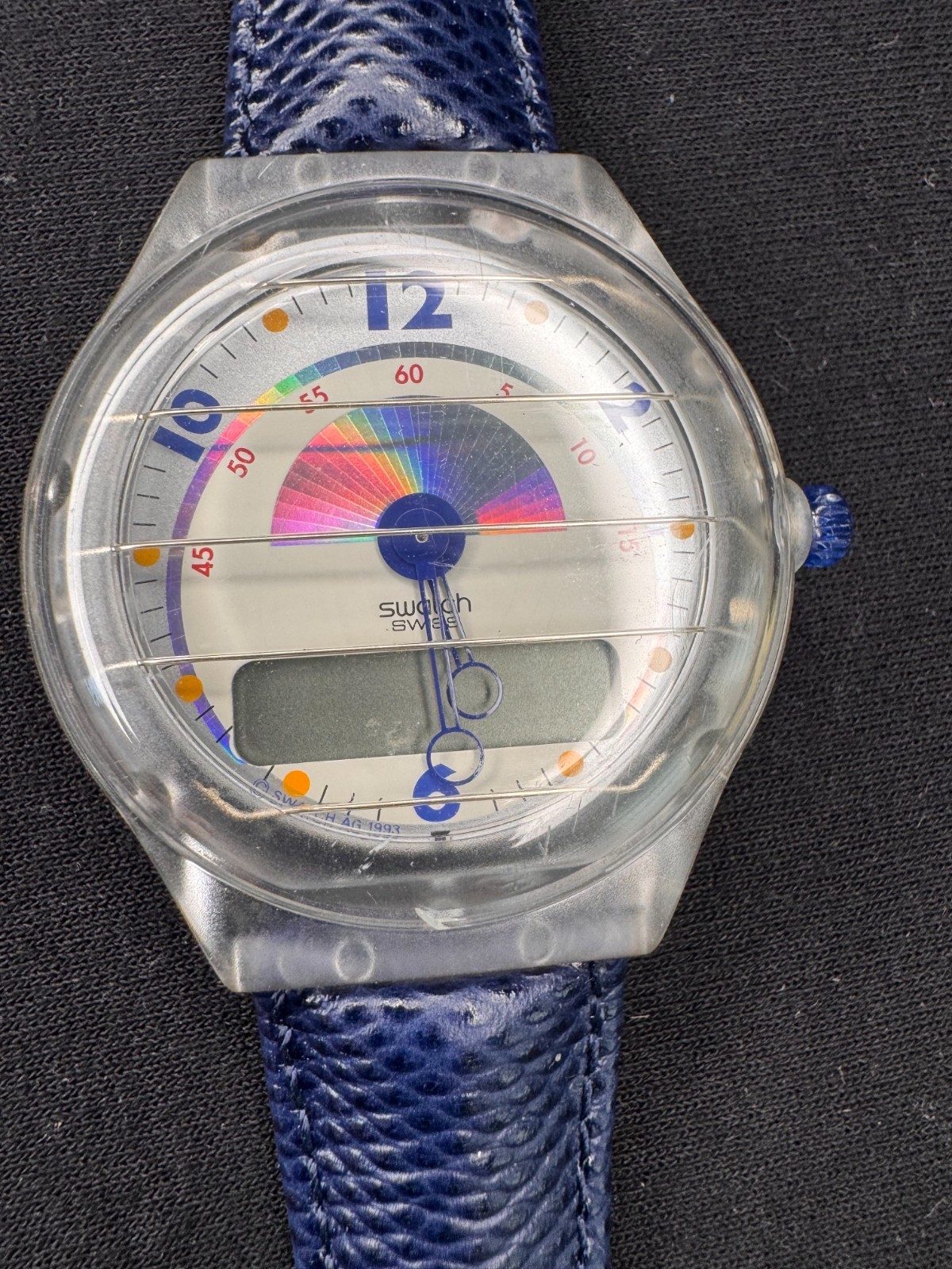 SWATCH 1993 PAGER BEEP UP Numeric Beeper Watch W/ Original Box & Accessories