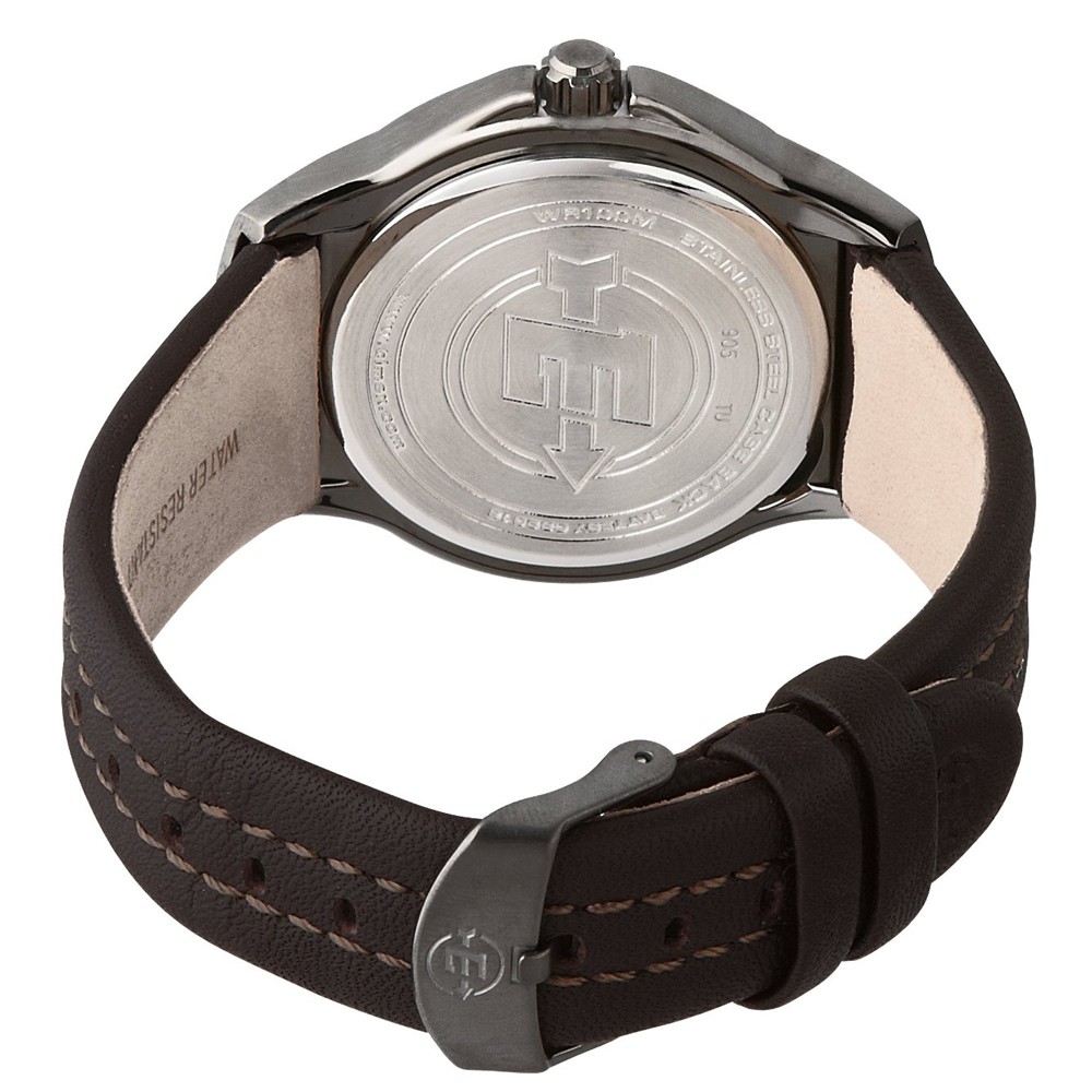 Timex T49631 Men’s Black Dial Brown Leather Strap Steel Watch
