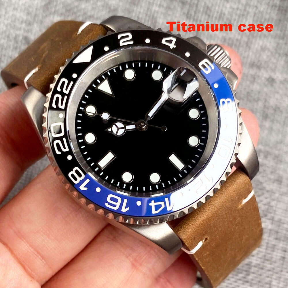 40mm Titanium Sapphire Glass Japan NH35 Automatic Mens Watch 20ATM Date Luminous