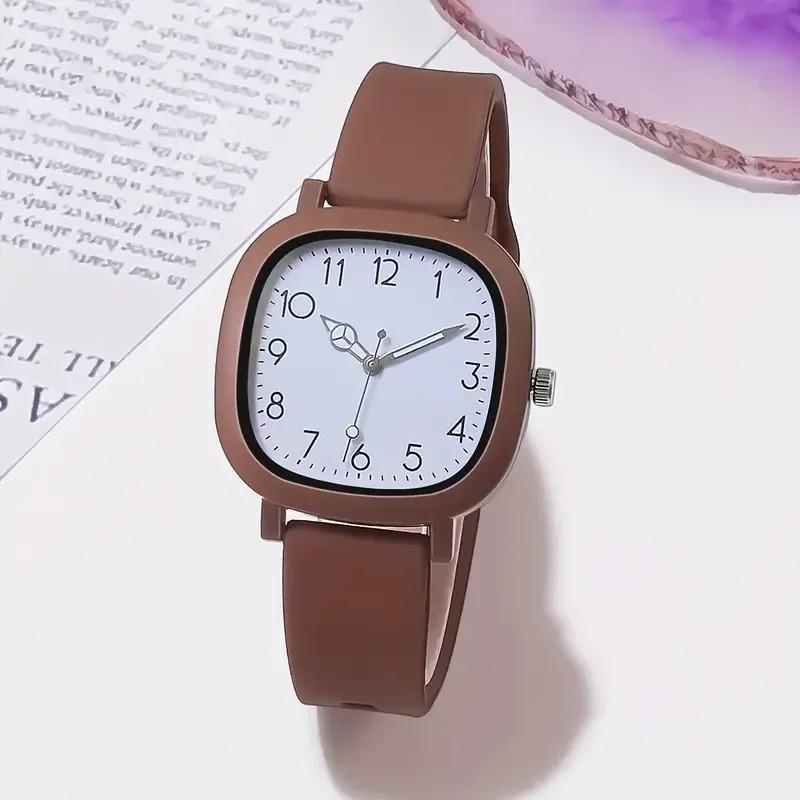 Stainless Steel Women Wristwatches Silicone Ladies Watches Quartz Watch Gif
