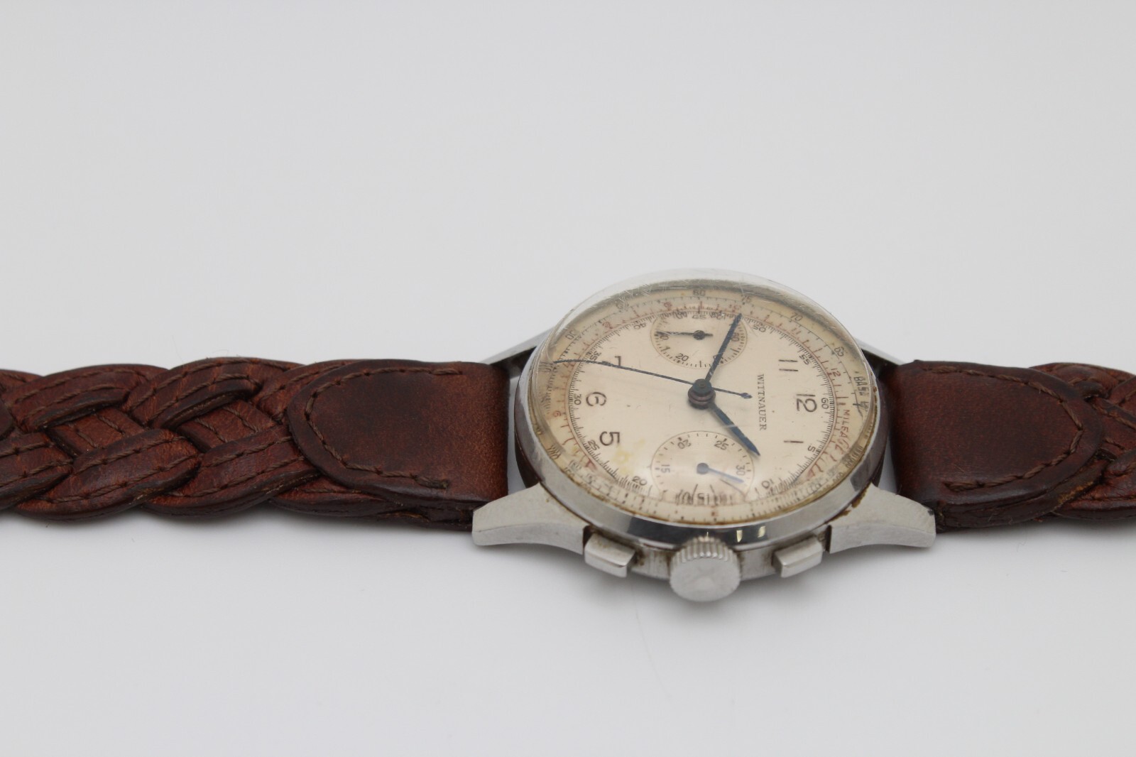 Longines Wittnauer 32mm Pilot’s Chronograph 2 Register Vintage 1940s WWII Era