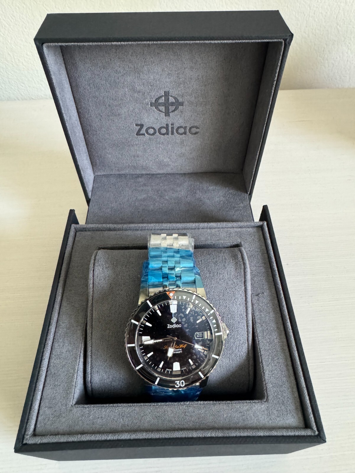 NEW Zodiac Super Sea Wolf 53 Compression Automatic Silver Black Watch ZO9288