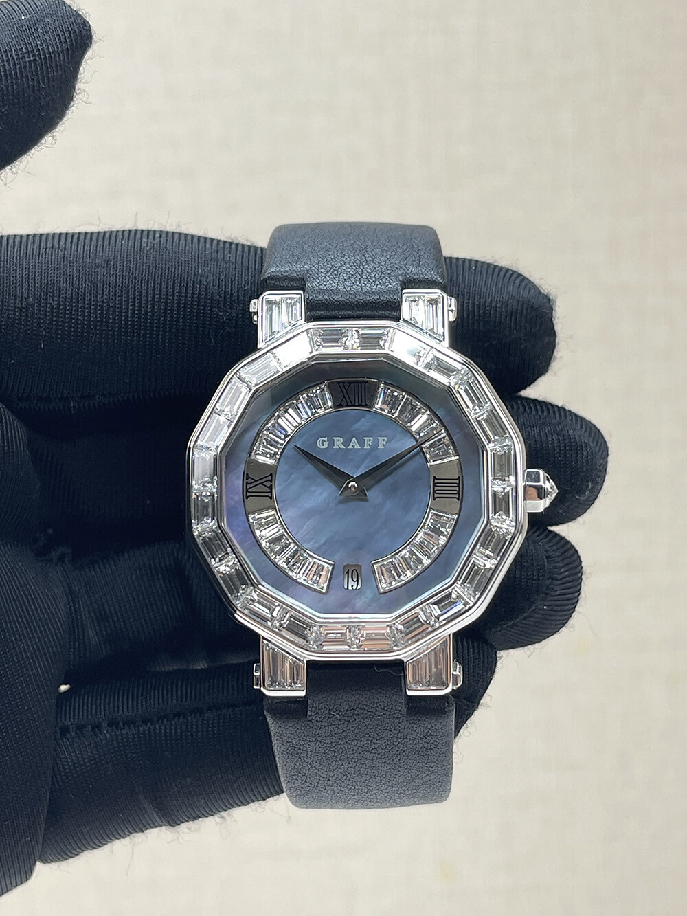 Graff London 36mm Diamond Ice blue mother-of-pearl Dial Watch