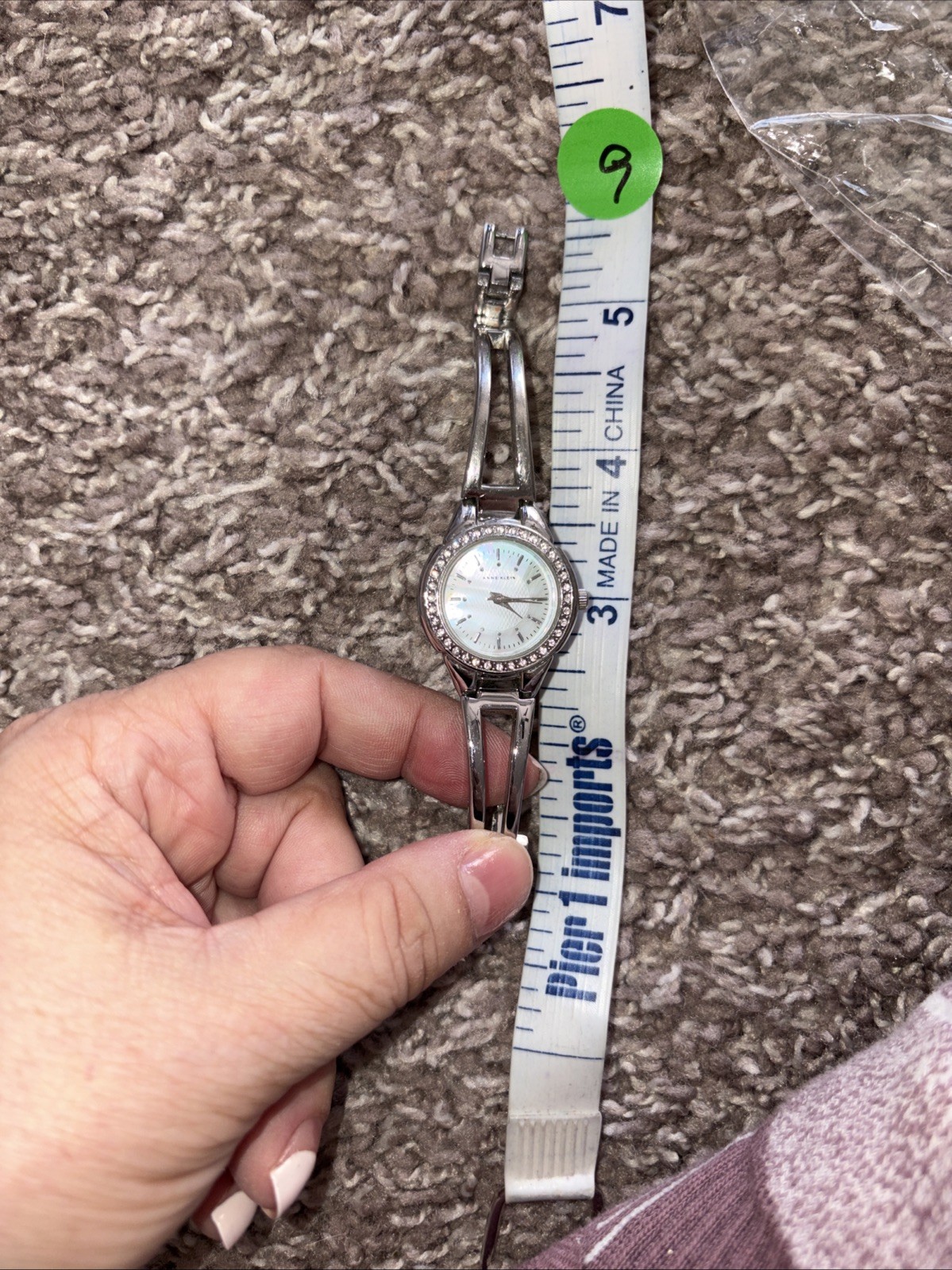 ANNE KLEIN 10/9179 White-Tone Quartz Analog Women’s Watch Sz. 6 3/4″ New Battery