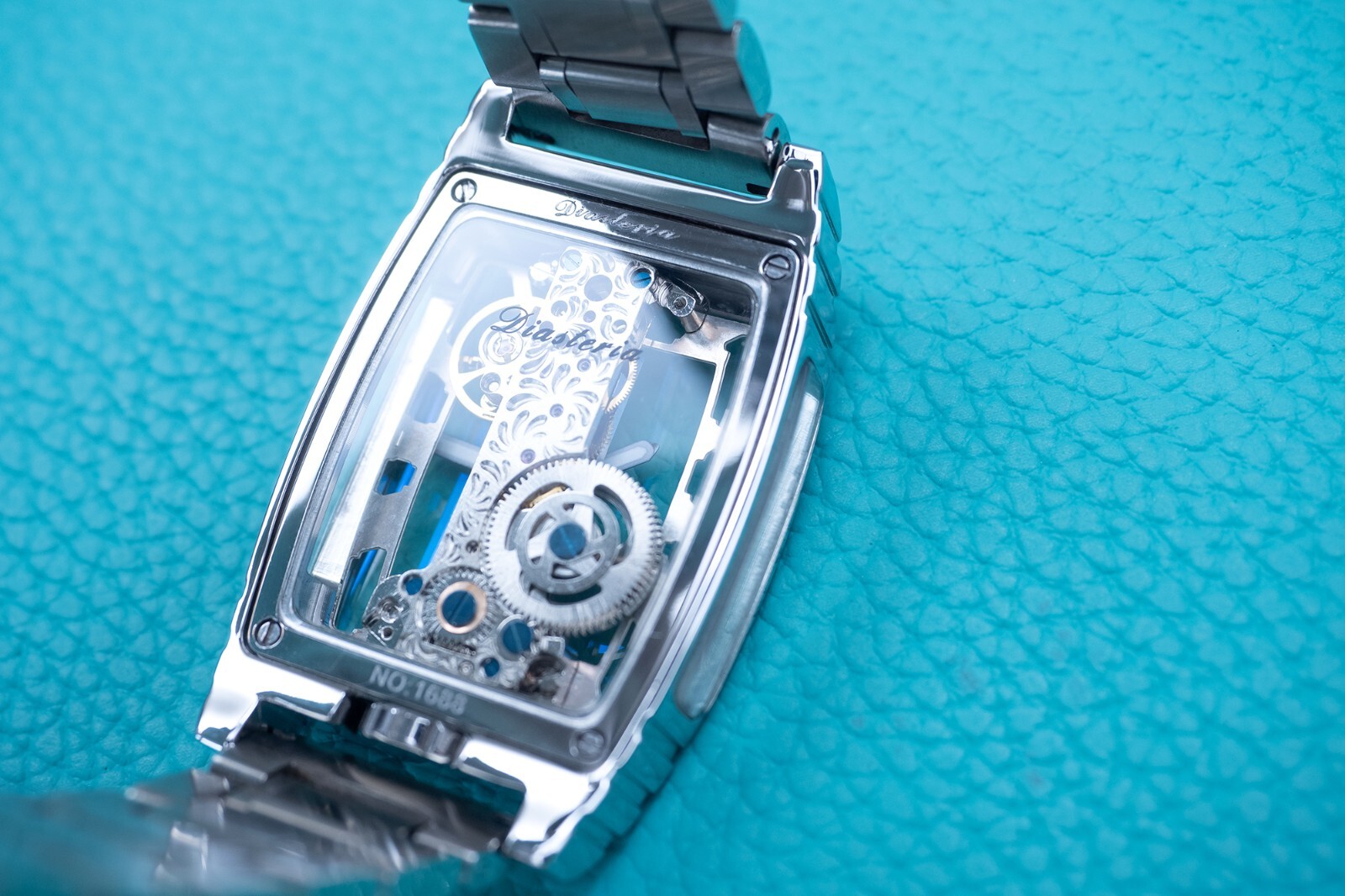 Mens Silver Bridge Manual Mechanical Watch Stainless Steel Metal Strap Gift