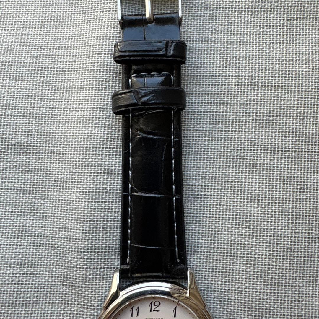 SEIKO 7N01-7141 Watch Men’s Quartz Ivory Dial Black Band