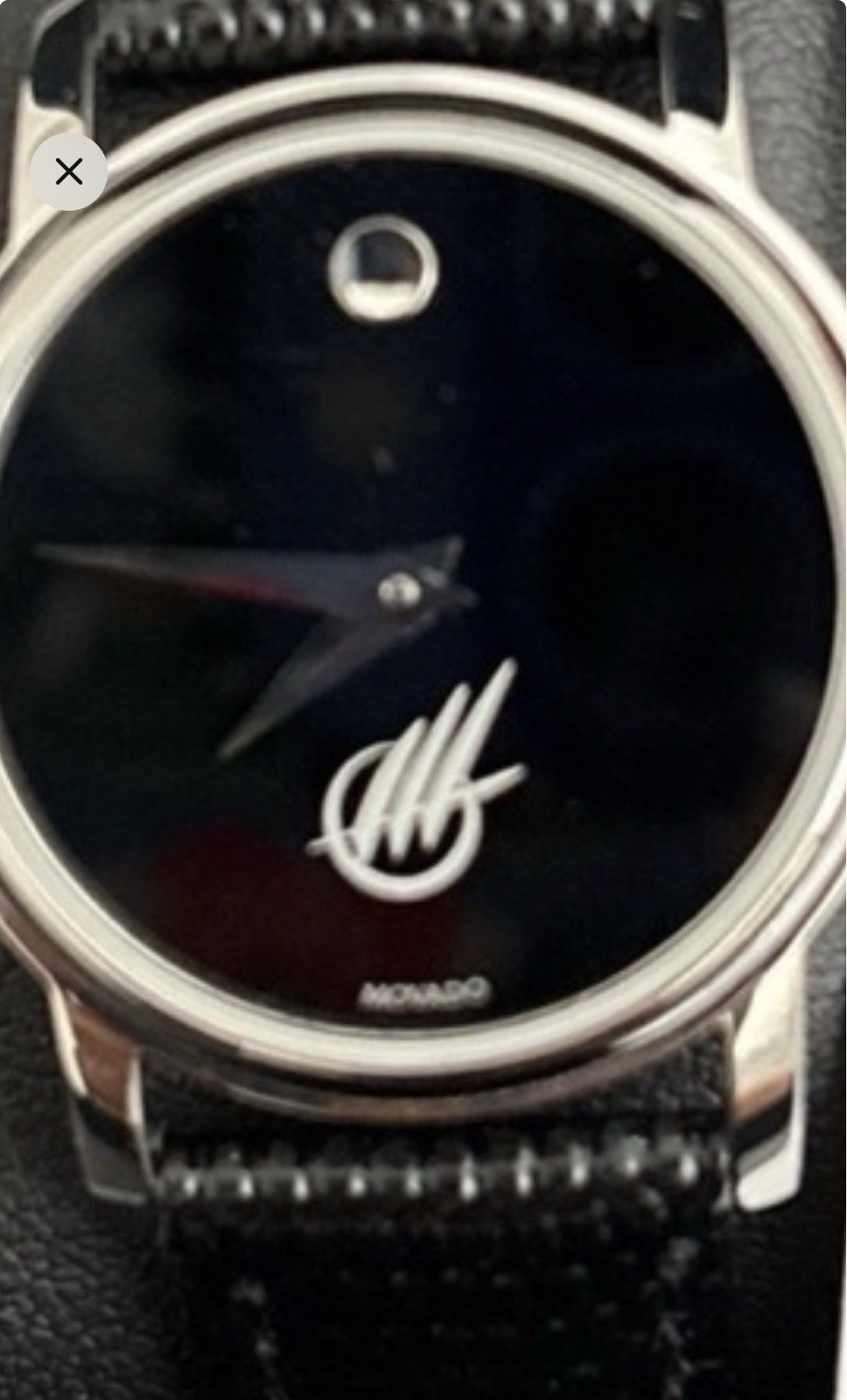 Movado Museum Women’s Swiss Quartz Watch 26mm Silver/Black Leather w/ Box
