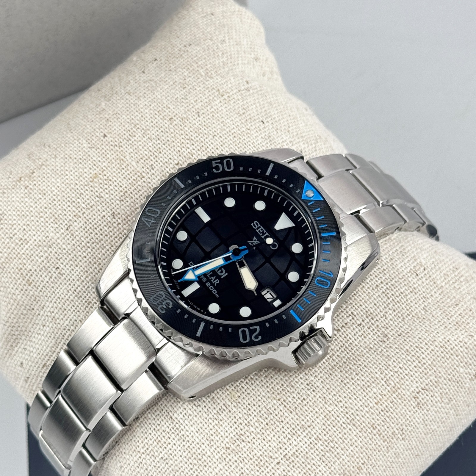 Seiko Men’s Prospex Sea SNE575 Black Dial PADI Edition Solar Diver Watch 38.5mm