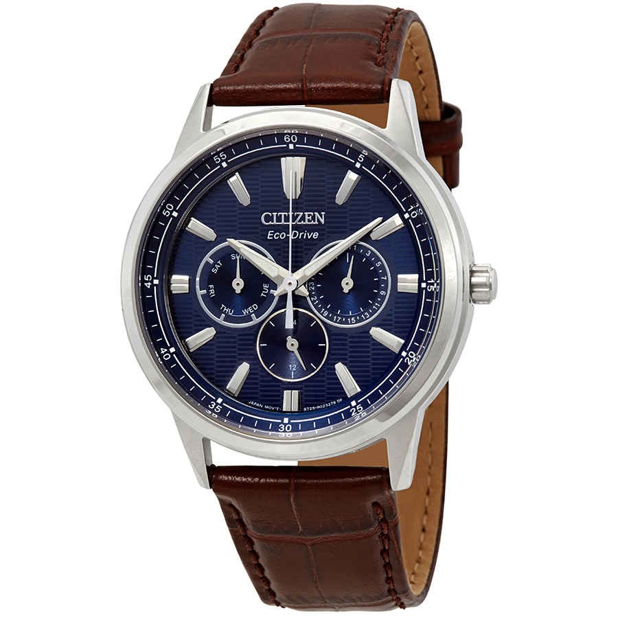 Citizen Corso Blue Dial Brown Leather Men’s Watch BU2070-12L