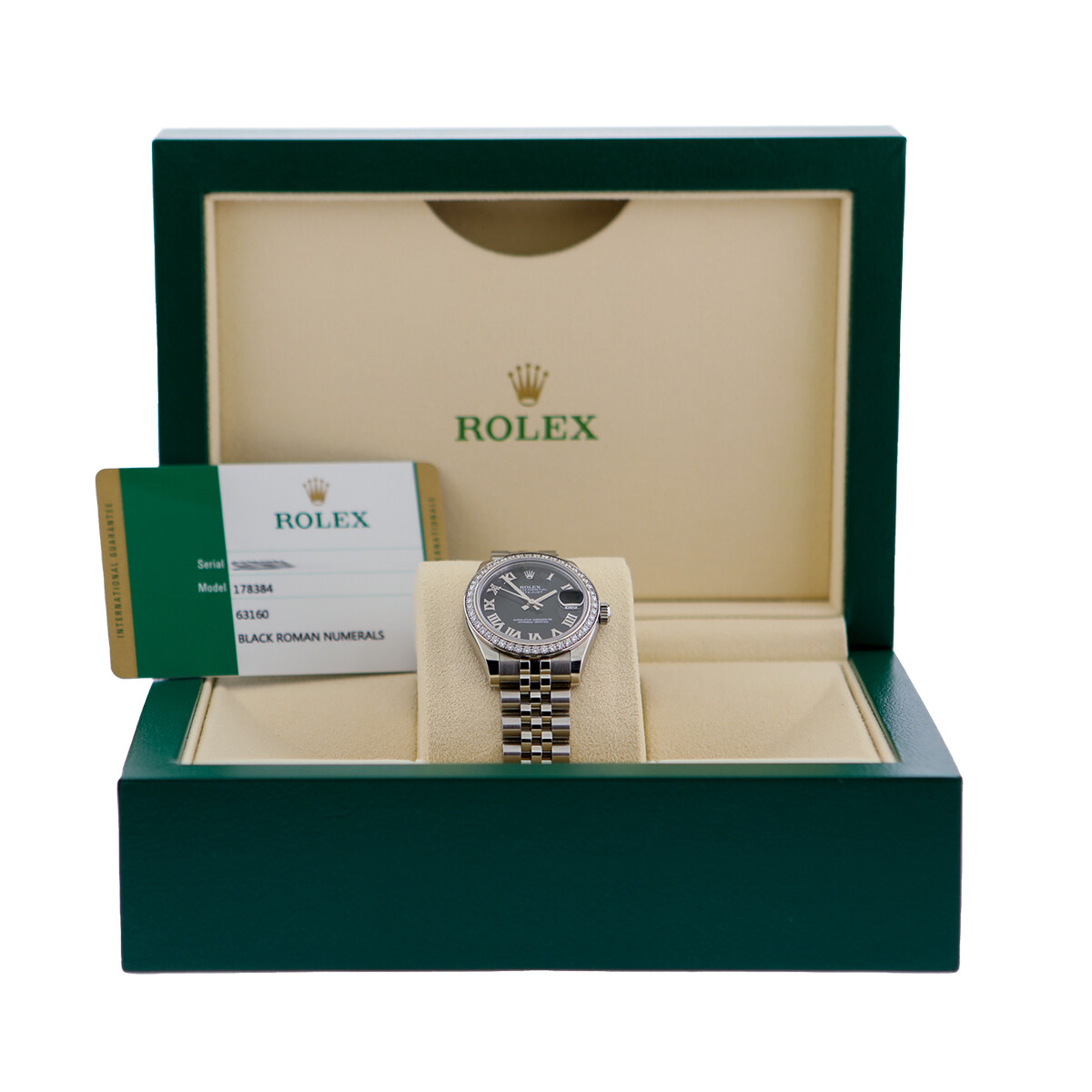ROLEX Stainless Steel Datejust 31mm Factory Diamond Bezel 178384 Warranty 2014