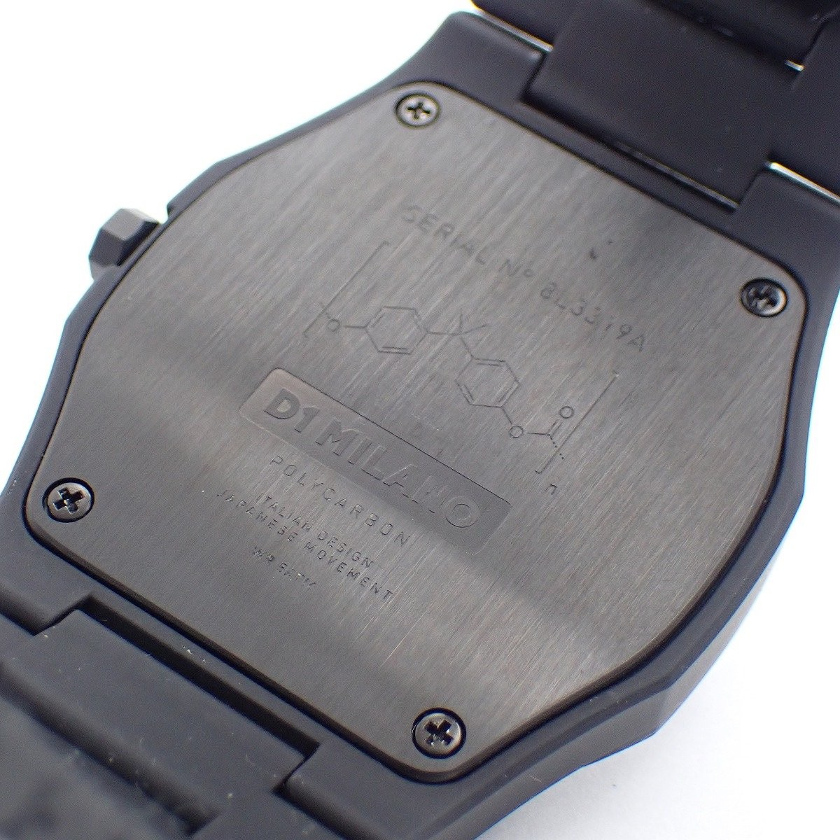 D1 MILANO Polycarbonate Quartz Wristwatch Black with Genuine Strap Used