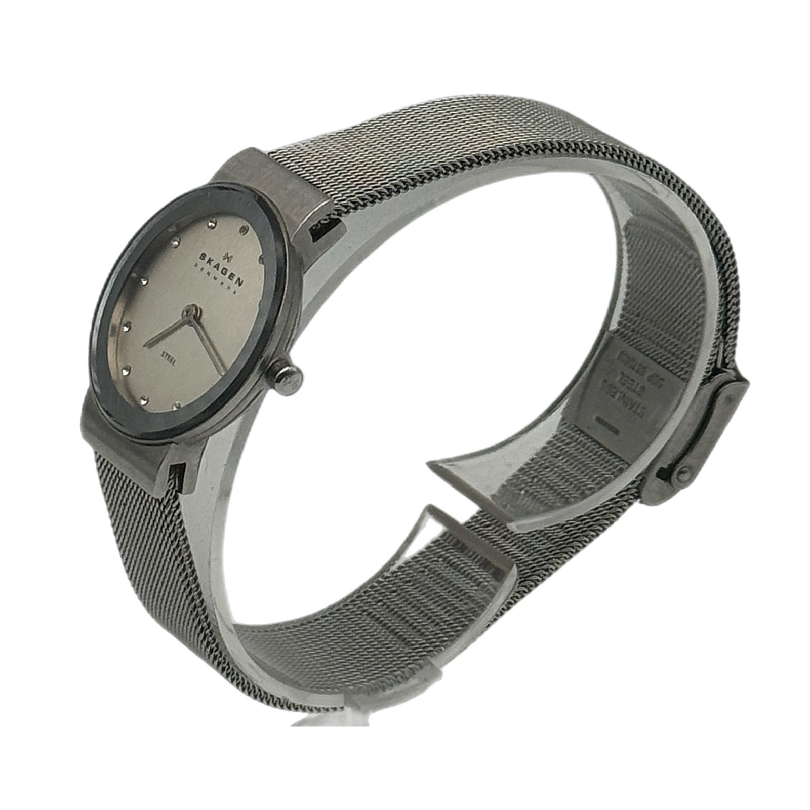 Skagen 358SSSD Ladies Quartz Watch Silver Steel Mesh Bracelet New Battery Tested
