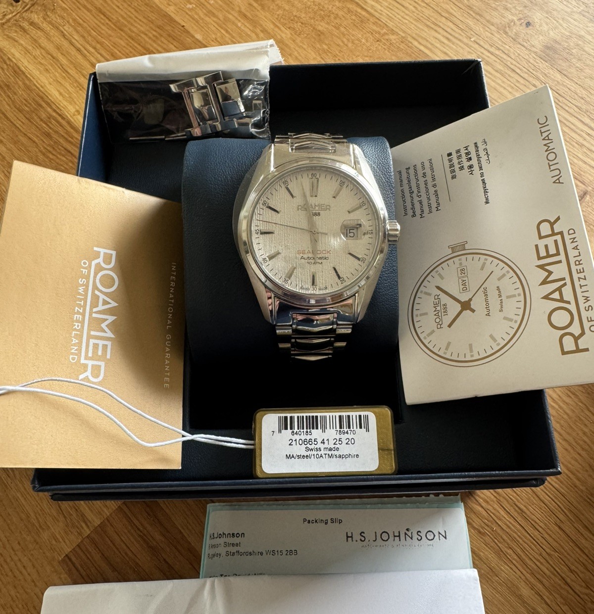 Roamer 210665 41 25 20 Searock Automatic White Dial.