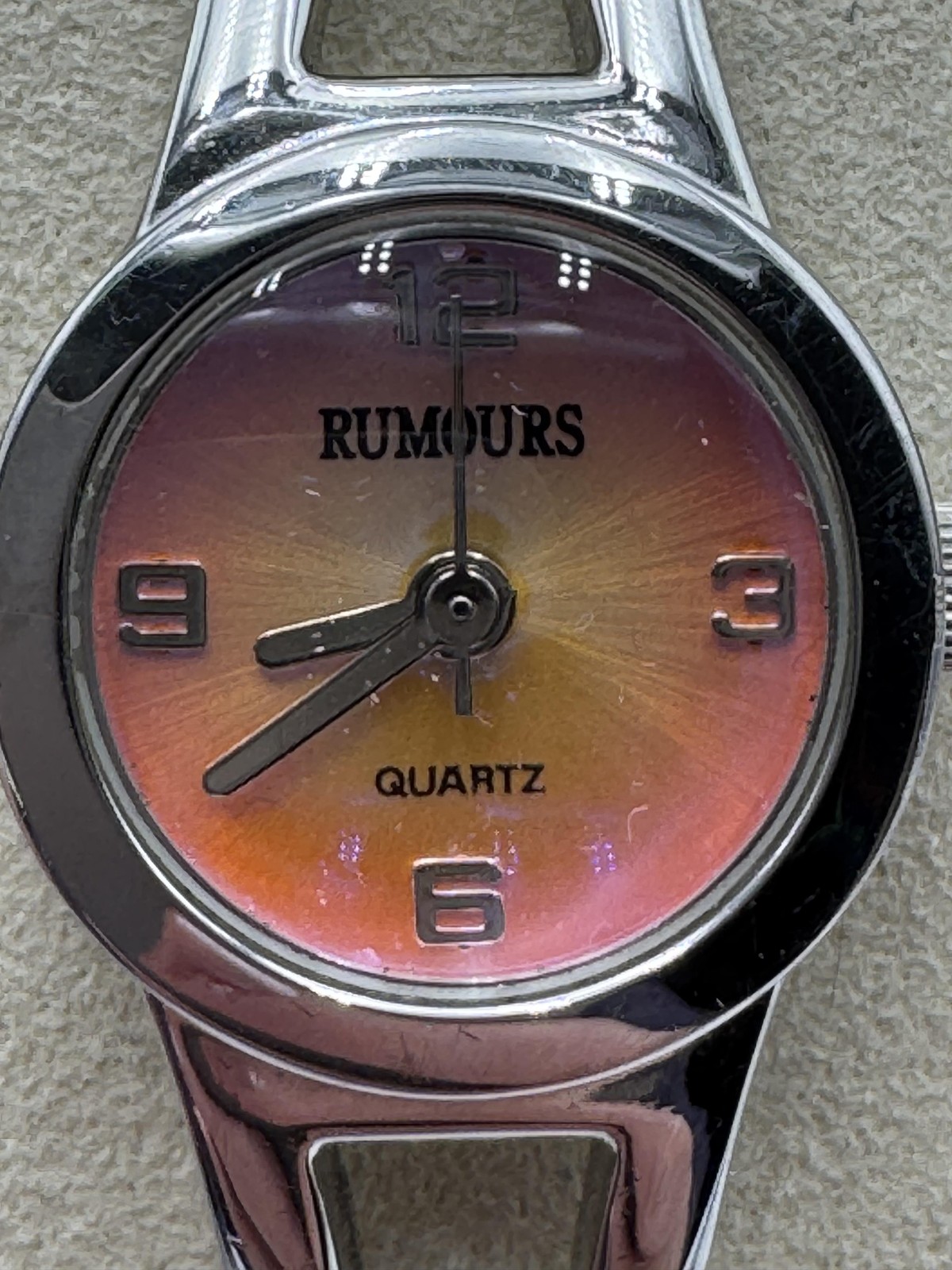 Rumours Womens Watch 18mm Pink Dial Silver Tone Bracelet Quartz Analog 40727