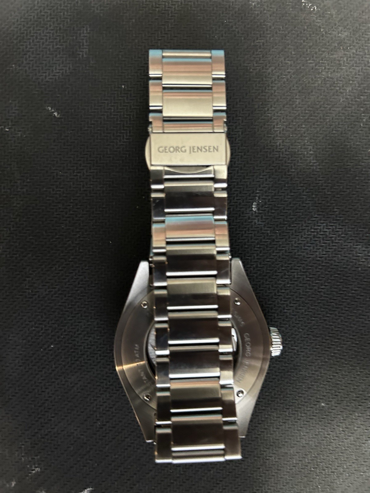 Georg Jensen Auto 41mm White Dial Date Steel Bracelet 10 ATM Box Papers