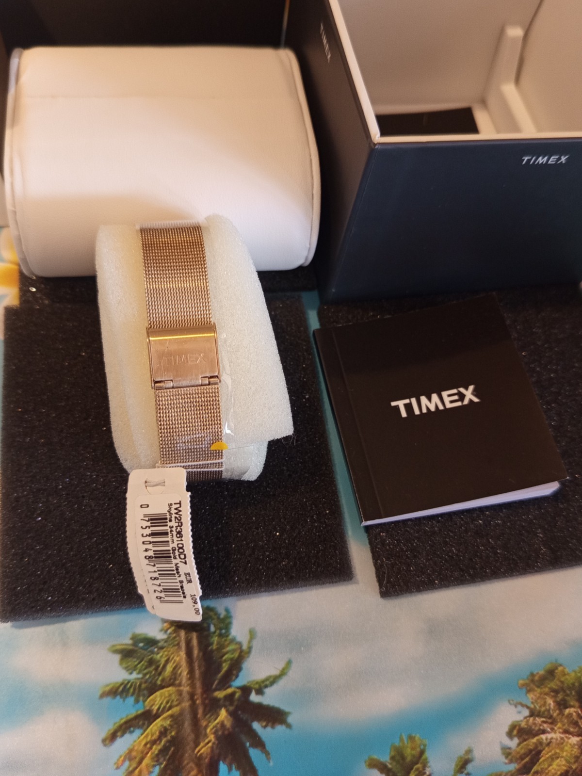 Timex Skyline 34mm Gold Mesh Bracelet Watch TW2R36100D7 NEW Wristwatch