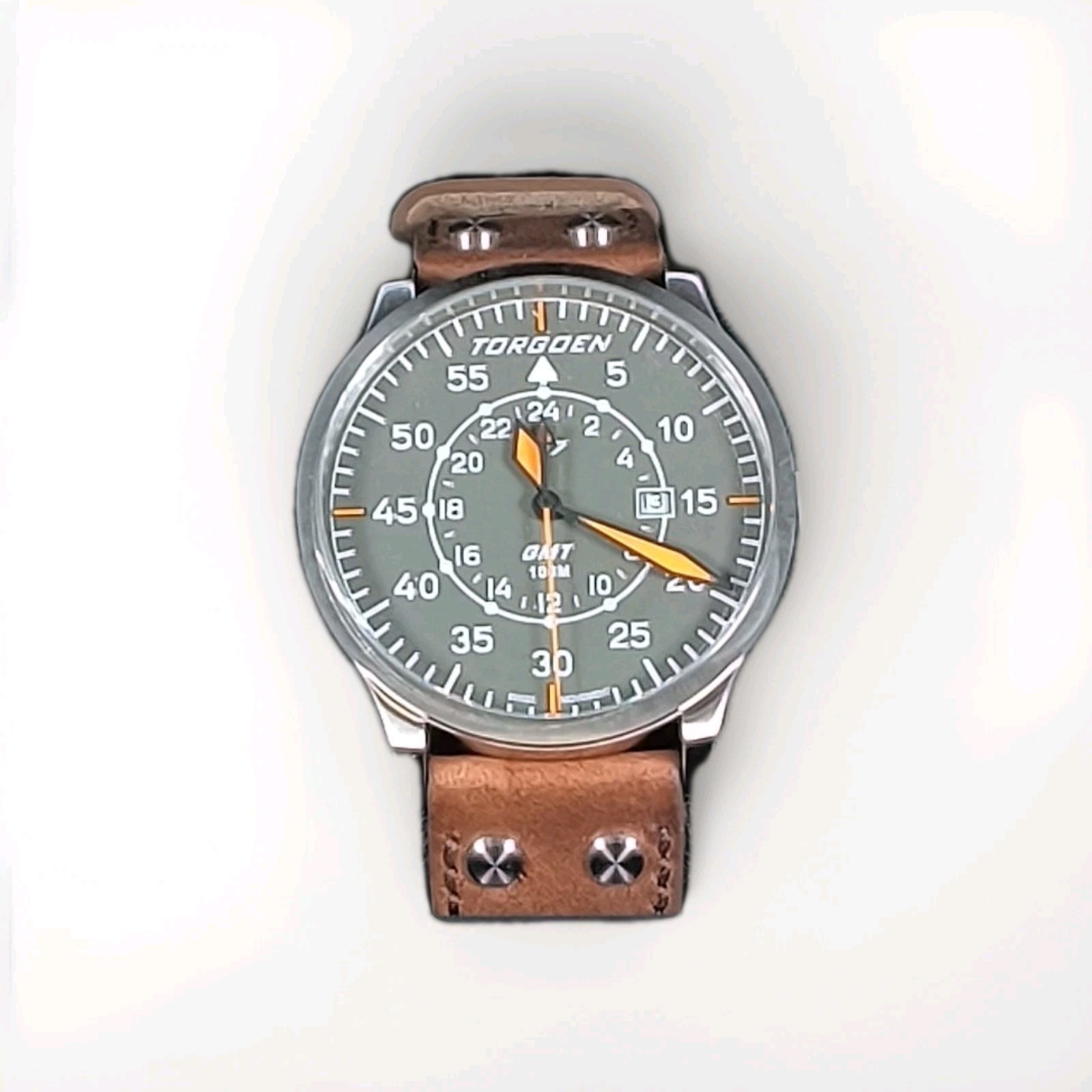Torgoen T47 Jumbo Green Sapphire GMT Mens Watch – New!