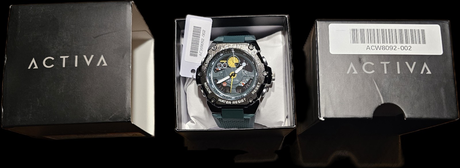 ACTIVA Men’s Sport Analog Wristwatch – Green Dial, Water-Resistant