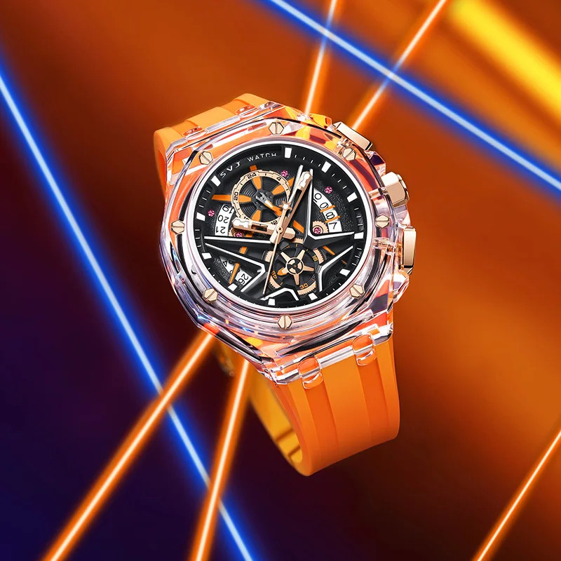Men’s Quartz Watch Rubber Strap Waterproof Luminous Date Sport Male Wristwatch