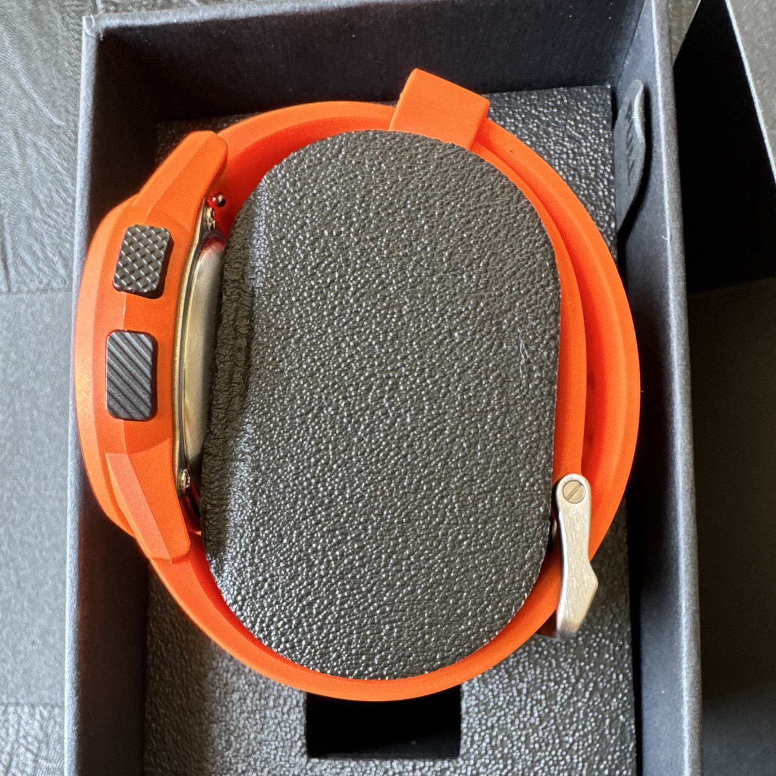 Nixon Disk Digital Quartz Watch 100m Orange Rubber Strap w Box