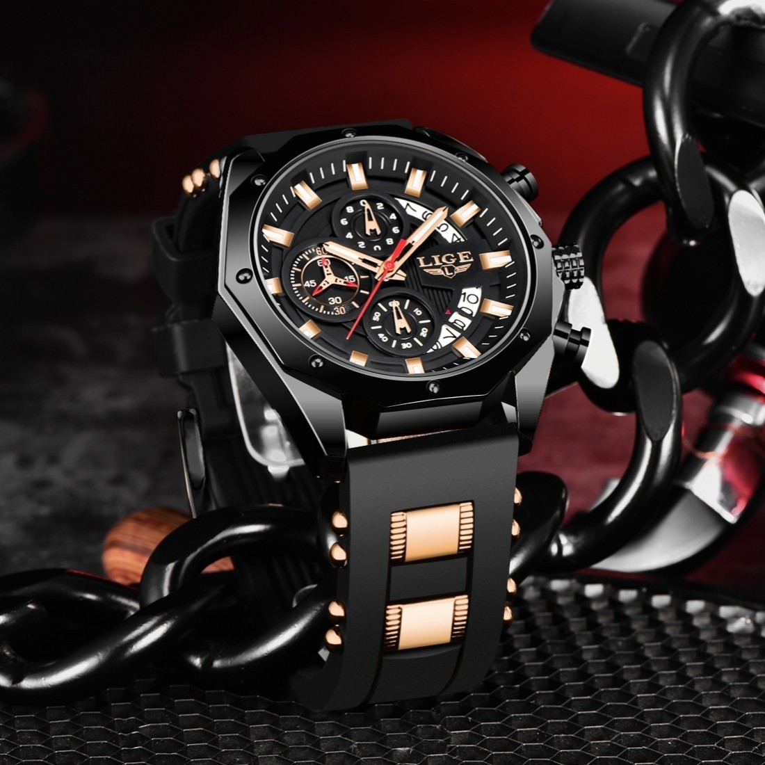 Military Men Watch Quartz Calendar Luminous Waterproof Sport Man Wristwatch +BOX