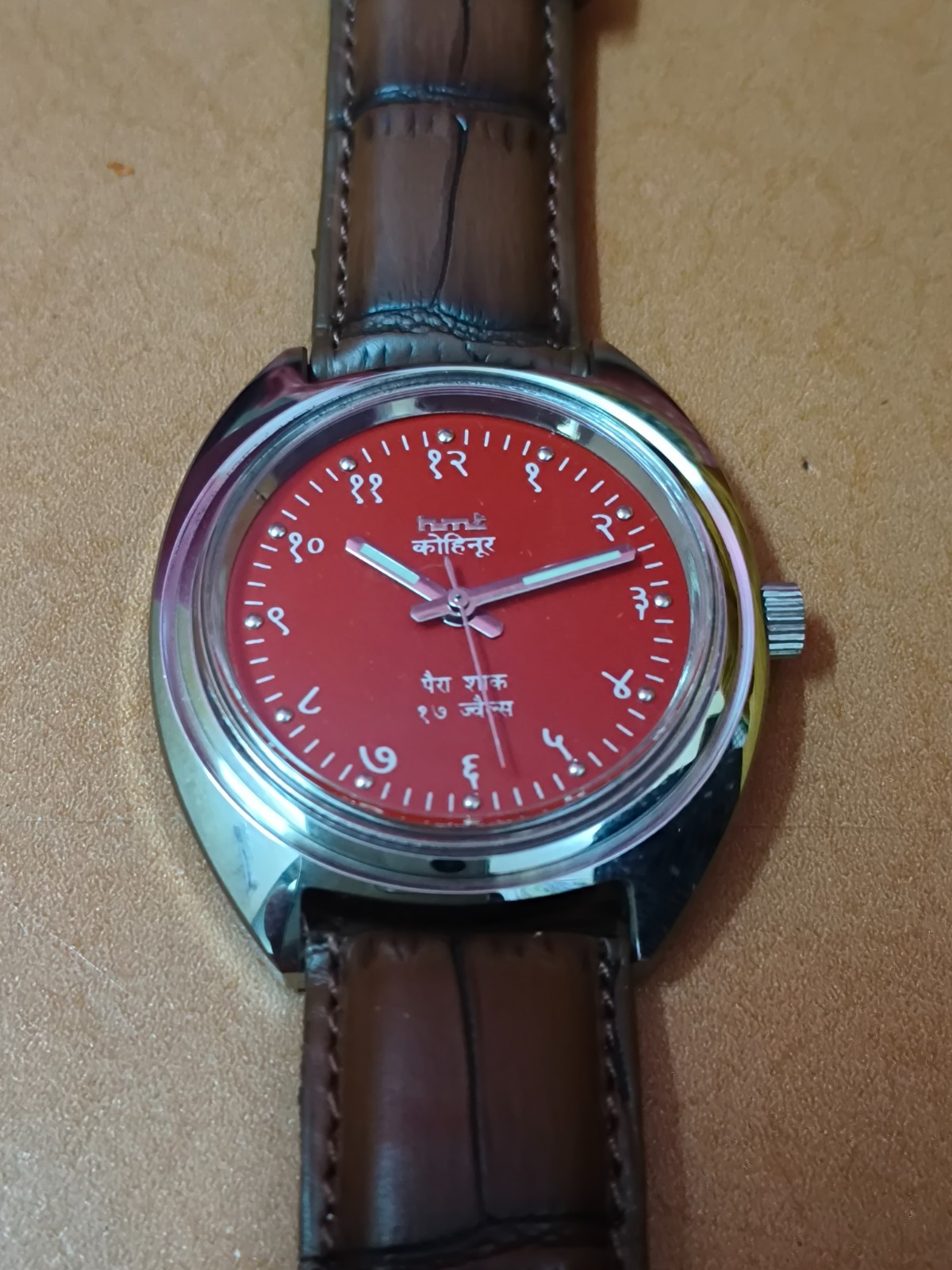 Vintage HMT Kohinoor Red 17 Jewels Mechanical Hand Winding Men’s Wrist Watch