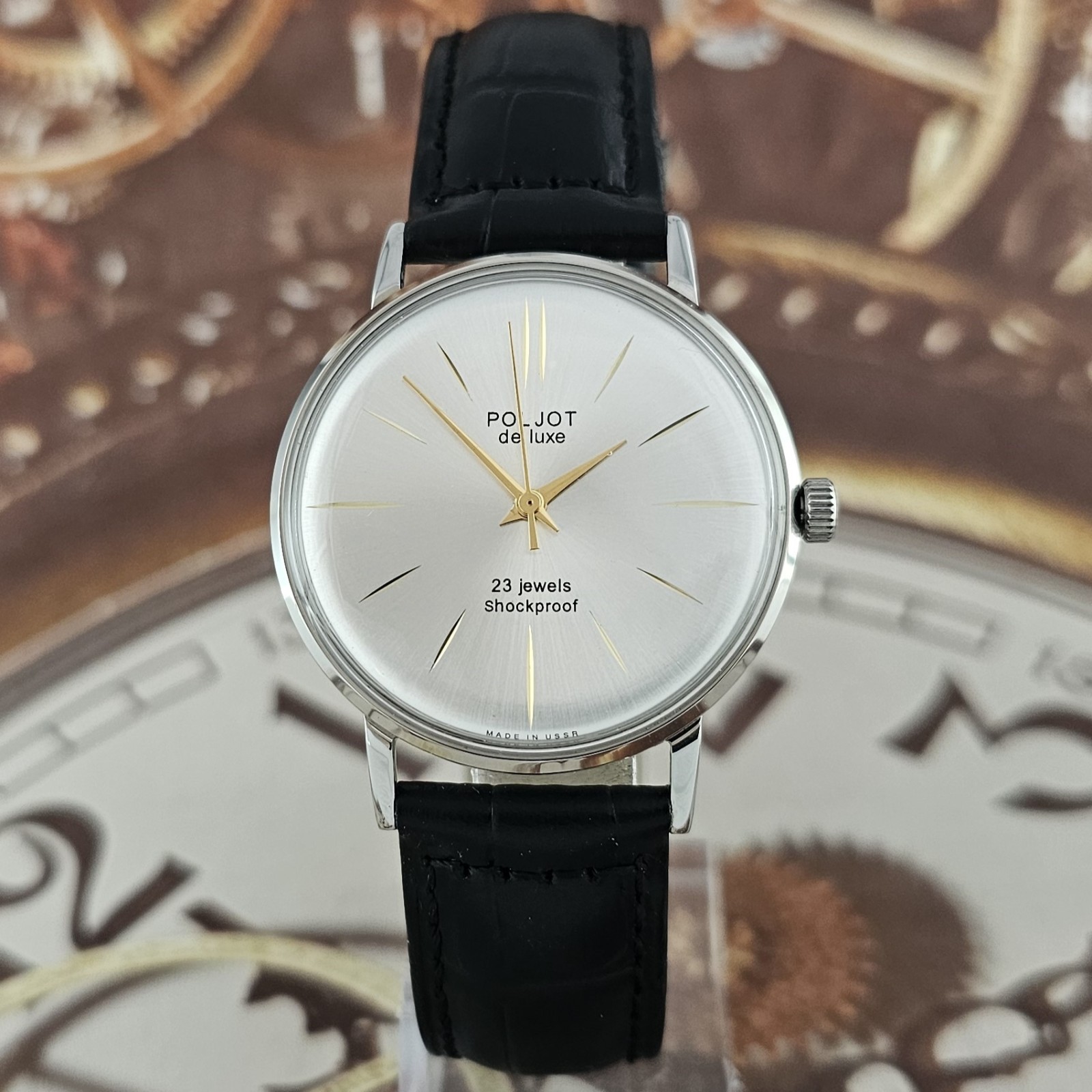 Vintage Watch USSR Poljot De Luxe 23 Jewels ULTRA SLIM Soviet Mechanical Watch