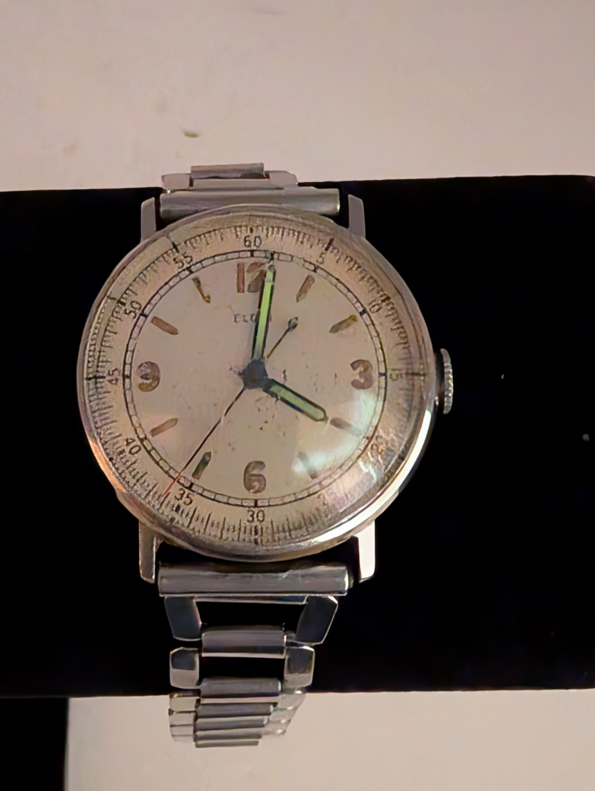 Rare Elgin 1940s 6606G Service Watch. Military Glow In The Dark Hands