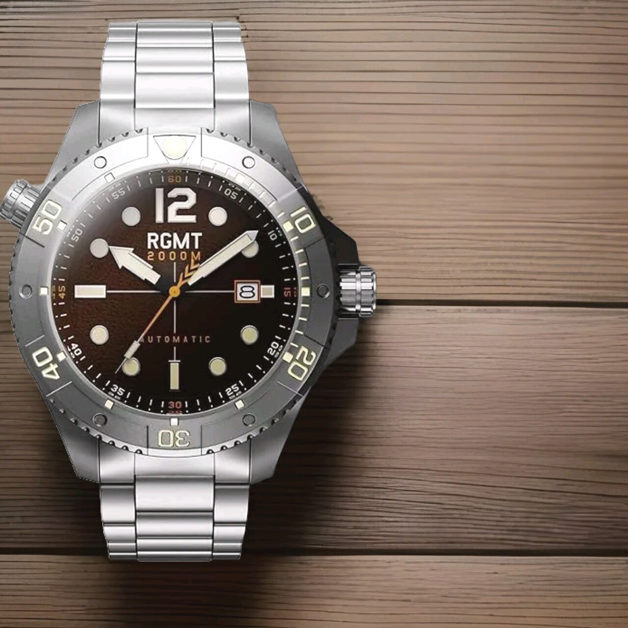 RGMT RG803744 Demolition Stainless Steel Automatic Watch 2000m $1,250 -NEW/RARE
