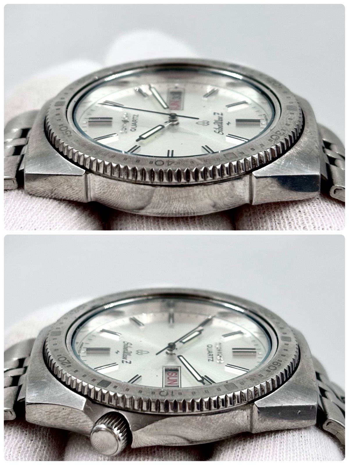 SEIKO Silver Wave Z Diver Style Quartz Watch Silver Dial 1970’s Used Japan