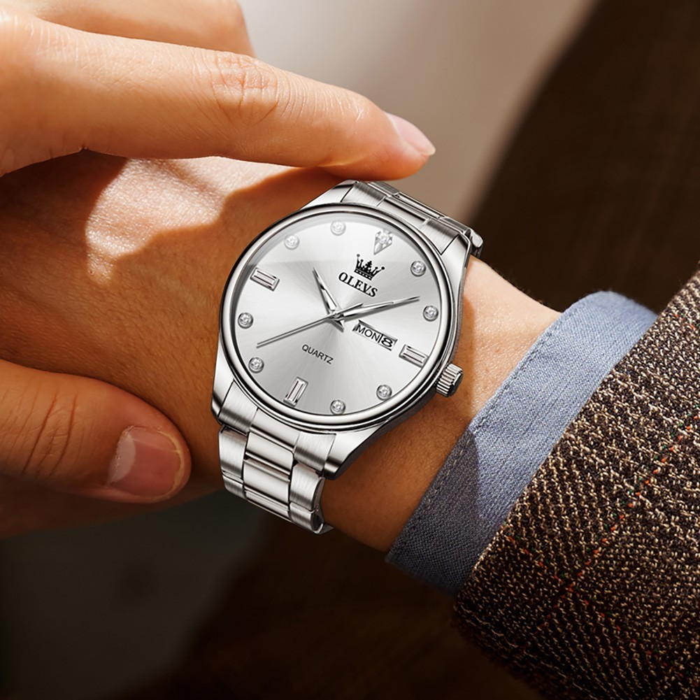 OLEVS Japan Movement Luxury Classics Couples Gift Diamond Quartz Wristwatch 3621