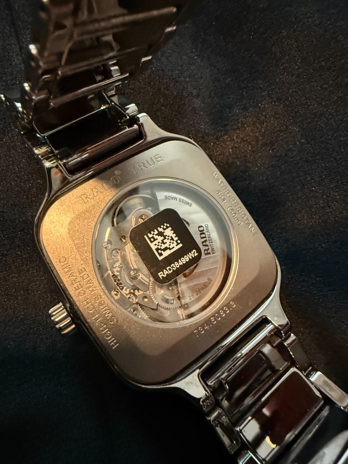 Rado True Square Automatic Open Heart Skeleton Slver Dial Men’s Watch