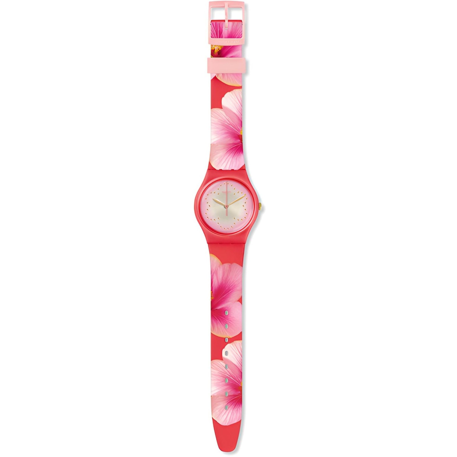 Swatch Women’s Watch Fiore Di Maggio Quartz Pink Silicone Strap GZ321