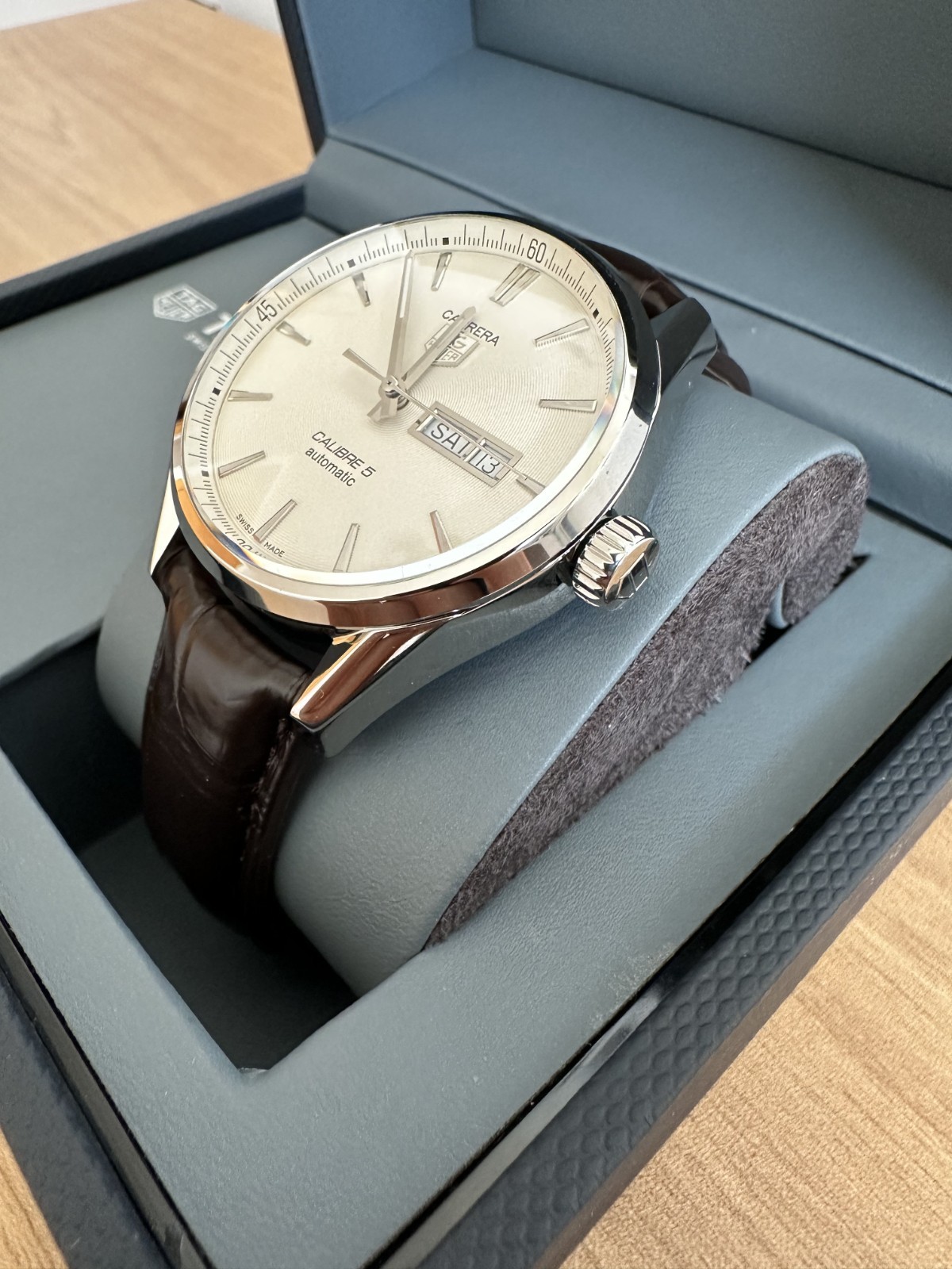 TAG Heuer Carrera Calibre 5 Automatic 41mm WAR201B.FC6291 Leather Band