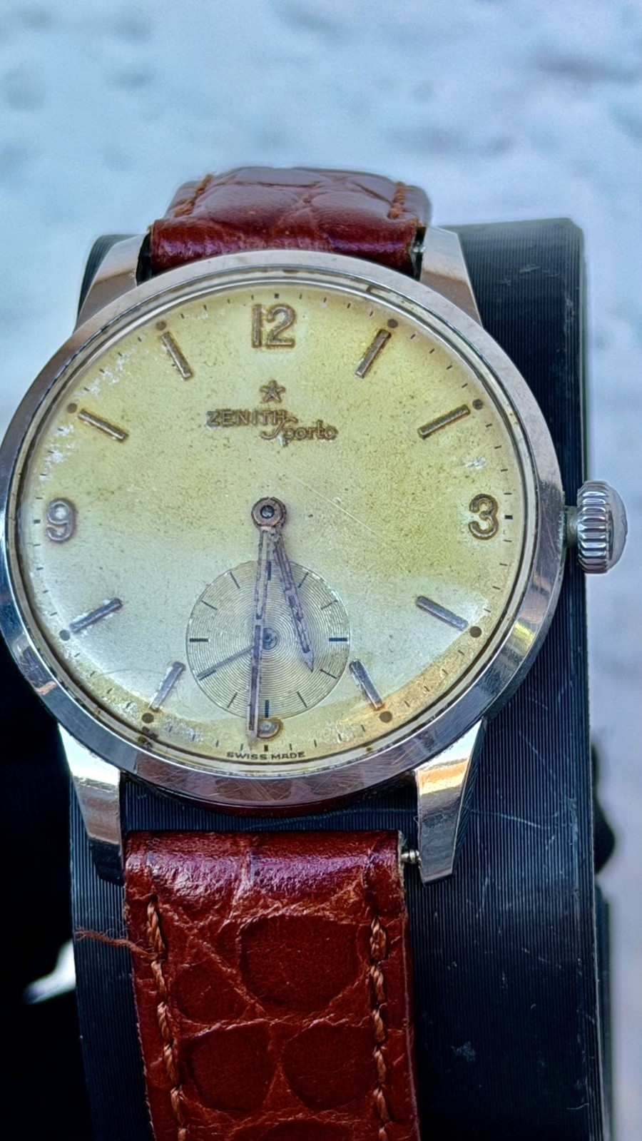 Zenith Sporto Vintage 34mm Steel Cal. 120 Manual Original Dial