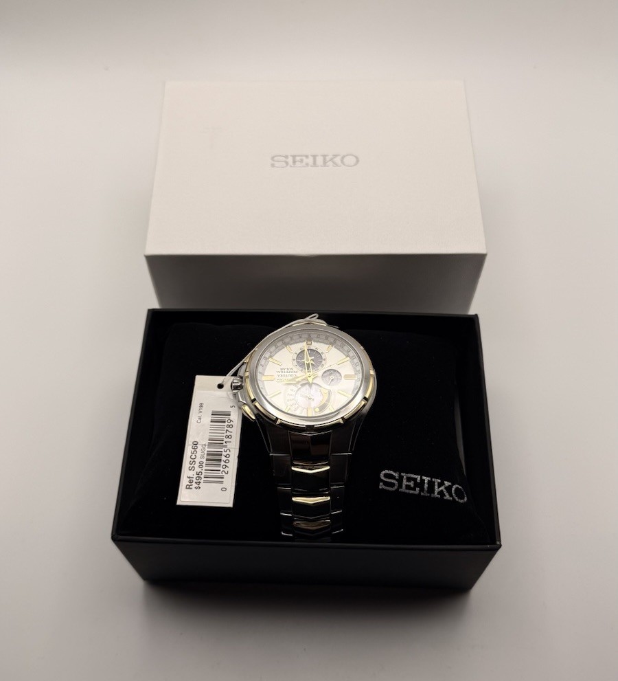 Seiko Coutura Solar Chronograph Two-Tone Stainless Steel Men’s Watch SSC560